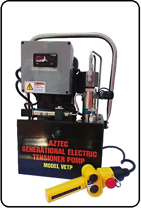 A few features on the new tensioner pump include the fast pressure-up and retract and a hi-tech, calibrated digital gauge, multi-functional and intrinsically safe remote control, and certified one point lift.