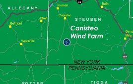 The Canisteo Wind Farm will be built on approximately 25,000 acres of private land being leased in Steuben County in the Southern Tier. The Canisteo site has been in development for several years and is near Invenergy’s operating 16 MW Marsh Hill Wind Farm, which began operations in 2014. According to NYPA, the new wind farm is expected to create an estimated 140 construction jobs and generate about $2.5 million per year in tax payments to the area.