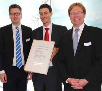 Mike Wöbbeking, Head of Certification Body at DNV GL – Energy, Alberto Barcia González, R&D General Services Manager, Wind Business Unit at Ingeteam, Dr. Matthias-Klaus Schwarz, Head of Section Electrical System at DNV GL - Energy