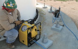 Enerpac ZUTP-S Series tensioning pumps for critical bolting applications.