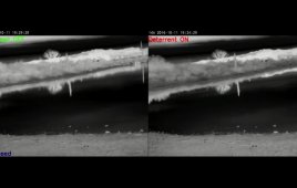 video above shows a pond test of NRG's Bat Deterrent Systems. The Deterrents were turned on for 5 minutes and then off for 5 minutes multiple times. The left-hand side shows the bats’ flight paths (green dots) when the Deterrents were off, while the right-hand side shows the bats’ flight paths (red dots) when the Deterrents were on.