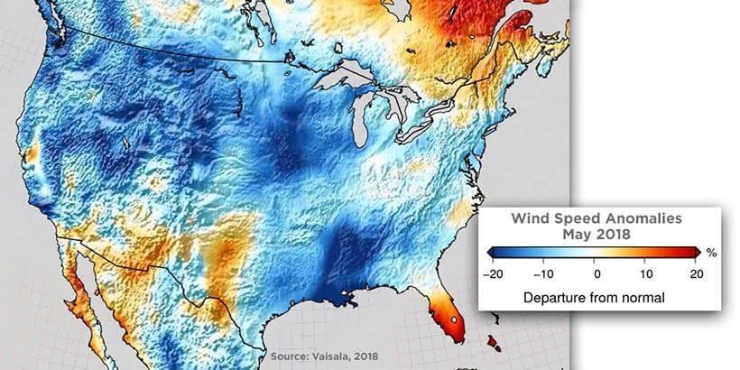 Wind speed map