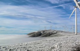 Wind turbine in winter